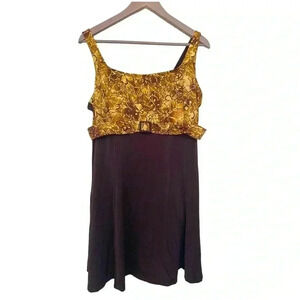 It Figures flattering one piece bathing suit with padded  cups and long skirt